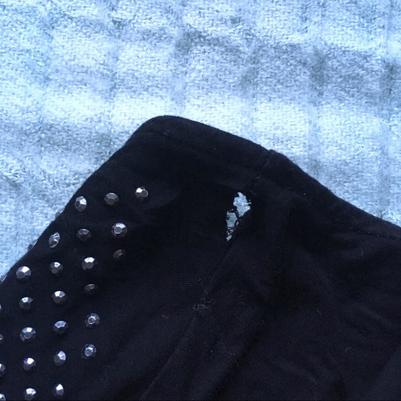 Moon Collection Black Studded Dolman Sleeve Top - Picture 6 of 8